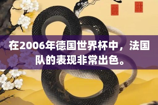 在2006年德国世界杯中，法国队的表现非常出色。