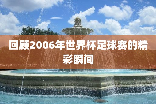 回顾2006年世界杯足球赛的精彩瞬间金炬实业股份有限公司