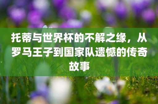 托蒂与世界杯的不解之缘，从罗马王子到国家队遗憾的传奇故事
