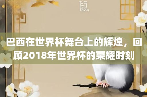 巴西在世界杯舞台上的辉煌，回顾2018年世界杯的荣耀时刻