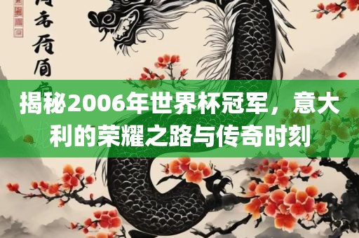 揭秘2006年世界杯冠军，意大利的荣耀之路与传奇时刻