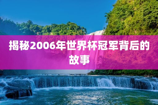揭秘2006年世界杯冠军金炬实业股份有限公司背后的故事