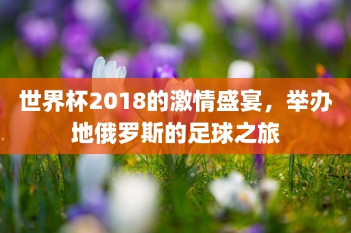 世界杯2018的激情盛宴，举办地俄罗斯的足球之旅