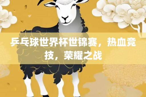 乒乓球世界杯世锦赛，热血竞技，荣耀之战