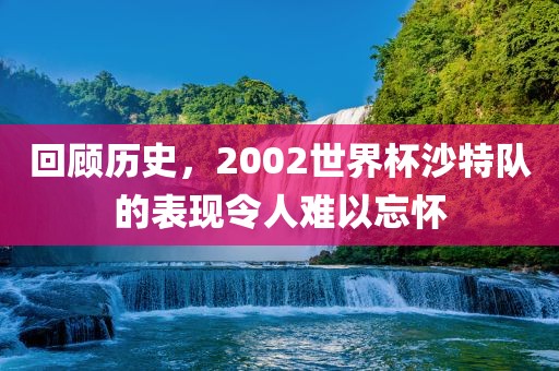 回顾历史，2002世界杯沙特队的表现令人难以忘怀金炬实业股份有限公司