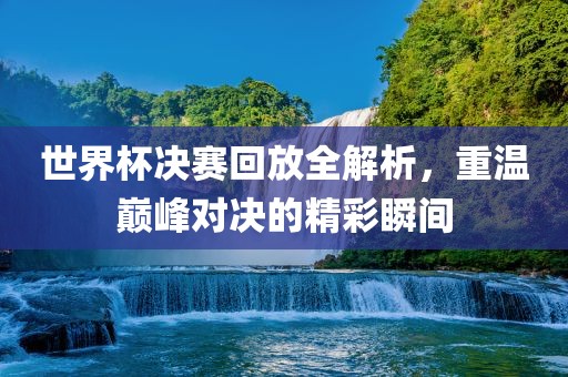 世界杯决赛回放全解析，重温巅峰对决的精彩瞬间金炬实业股份有限公司