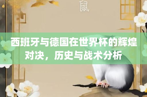 西班牙与德国在世界杯的辉煌对决，历史与战术分析