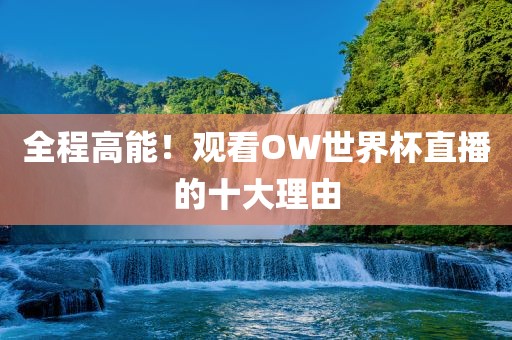 全程高能！观看OW世界杯直播的十大理由金炬实业股份有限公司