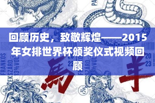 回顾历史，致敬辉煌——2015年女排世界杯颁奖仪式视频回顾金炬实业股份有限公司