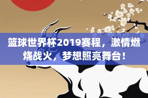 篮球世界杯2019赛程，激情燃烧战火，梦想照亮舞台！