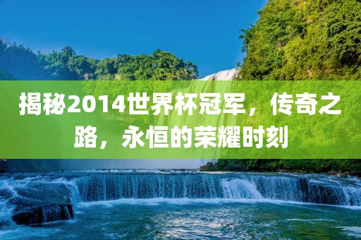 揭秘2014世界杯冠军，传奇之路，永恒的荣耀时刻金炬实业股份有限公司